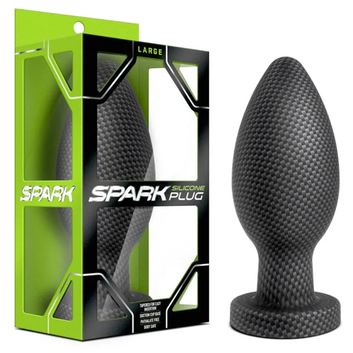 Blush Novelties Male Sex Toys Spark Silicone Butt Plug With Carbon Fiber Design
