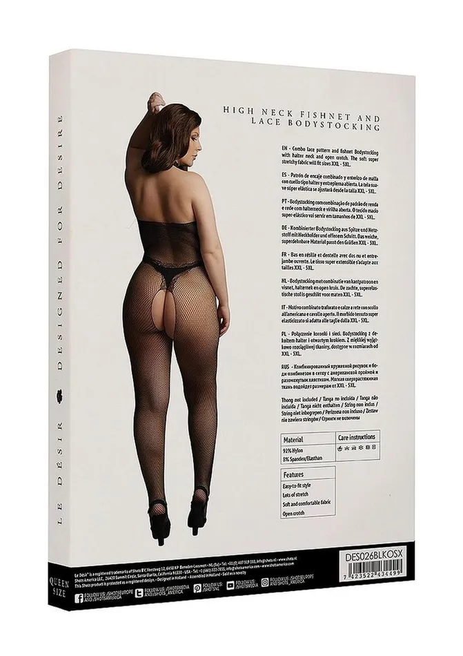 Bodystockings Playsuits Le Desir Fishnet Lace Bodystocking Le Desir