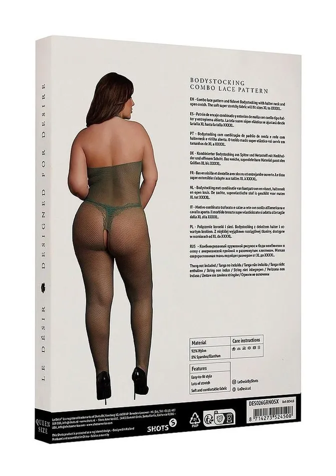 Bodystockings Playsuits Le Desir Fishnet Lace Bodystocking Le Desir
