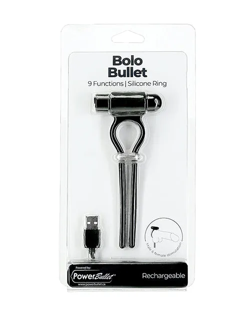 Bolo Bullet Vibrating Adjustable Cock Tie Black BMS Enterprises Female Sex Toys