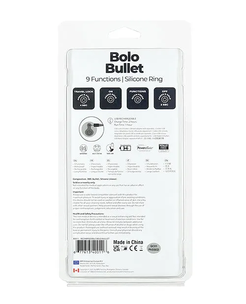Bolo Bullet Vibrating Adjustable Cock Tie Black BMS Enterprises Female Sex Toys