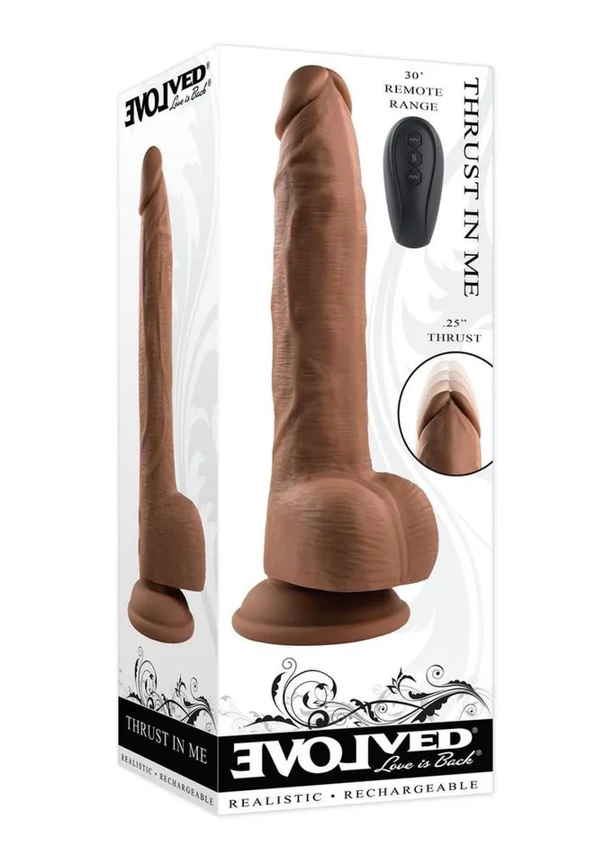 Evolved Female Sex Toys Thrust In Me Rechargeable Silicone Thrusting Vibrating Realistic Dong with Remote Control