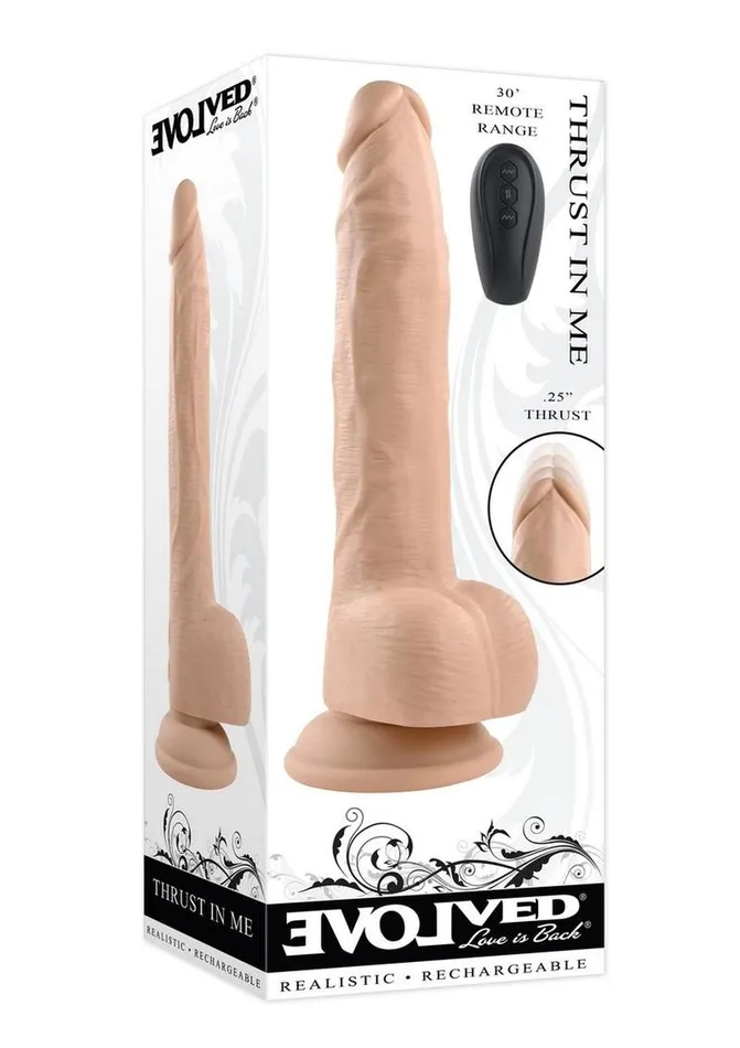Evolved Female Sex Toys Thrust In Me Rechargeable Silicone Thrusting Vibrating Realistic Dong with Remote Control