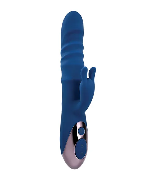 Evolved Novelties INC Evolved The Ringer Rechargeable Thrusting Rabbit Blue Vibrators