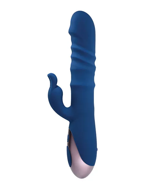 Evolved Novelties INC Evolved The Ringer Rechargeable Thrusting Rabbit Blue Vibrators