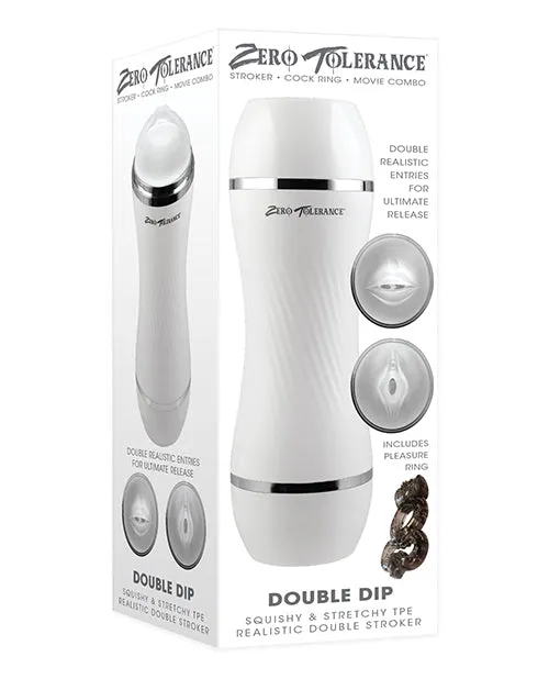 Evolved Novelties INC Male Sex Toys Zero Tolerance Double Dip Stroker White Evolved Novelties INC Male Sex Toys Zero Tolerance Double Dip Stroker White