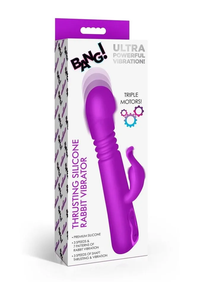 Female Sex Toys BANG Bang Thrusting Rechargeable Silicone Rabbit Vibrator