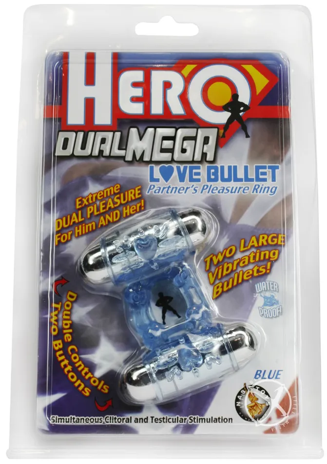 Hero Dual Mega Love Bullet Cock Ring Hero Male Sex Toys