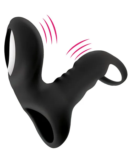 Male Sex Toys Hott Products Bliss Shaft Rider Vibrating Cock Ring Sleeve Black