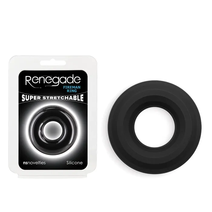 NS Novelties Male Sex Toys Renegade Fireman Ring Black Medium Cock Ring