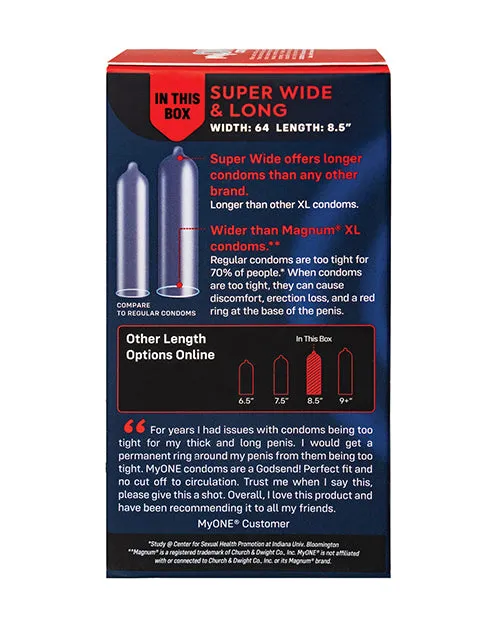 Paradise Marketing Female Sex Toys My One Super Wide Long Condoms Pack of 10