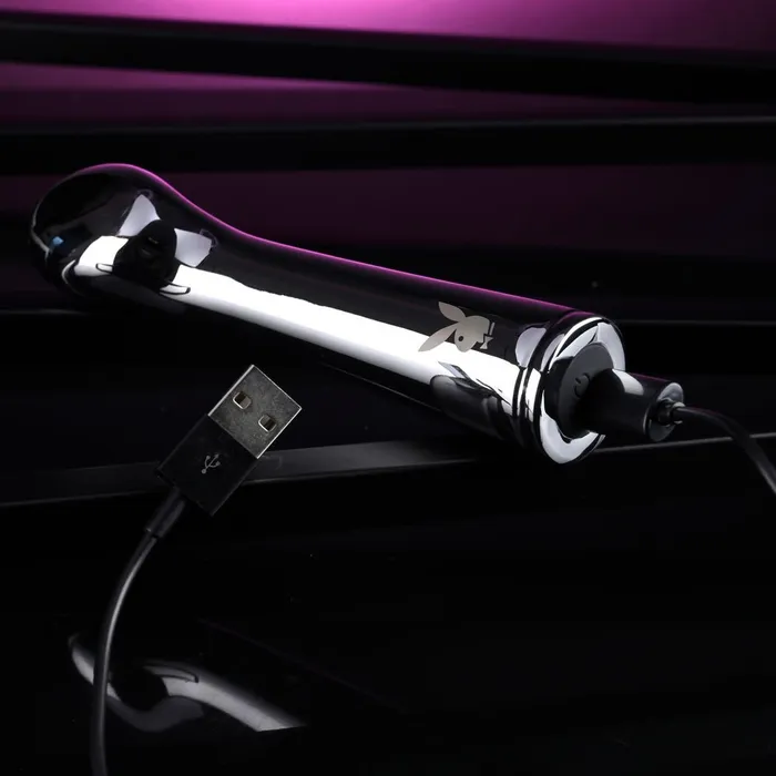 Playboy Pleasure Female Sex Toys Playboy Pleasure SWOON Chrome 14 cm USB Rechargeable Vibrator Playboy Pleasure Female Sex Toys Playboy Pleasure SWOON Chrome 14 cm USB Rechargeable Vibrator