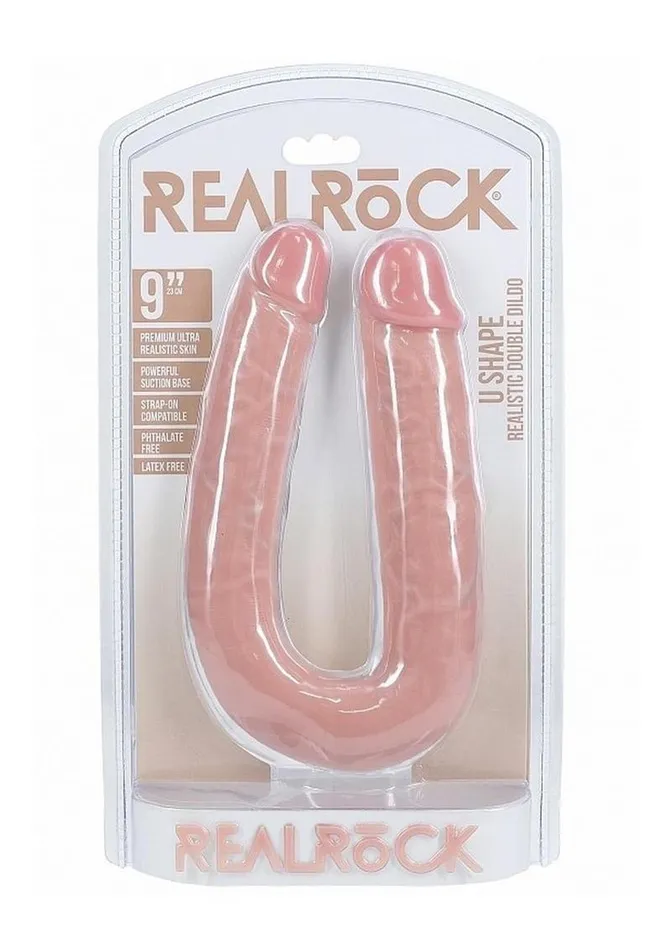 Real Rock Female Sex Toys Realrock Ultra Realistic Skin U Shaped Double Dildo