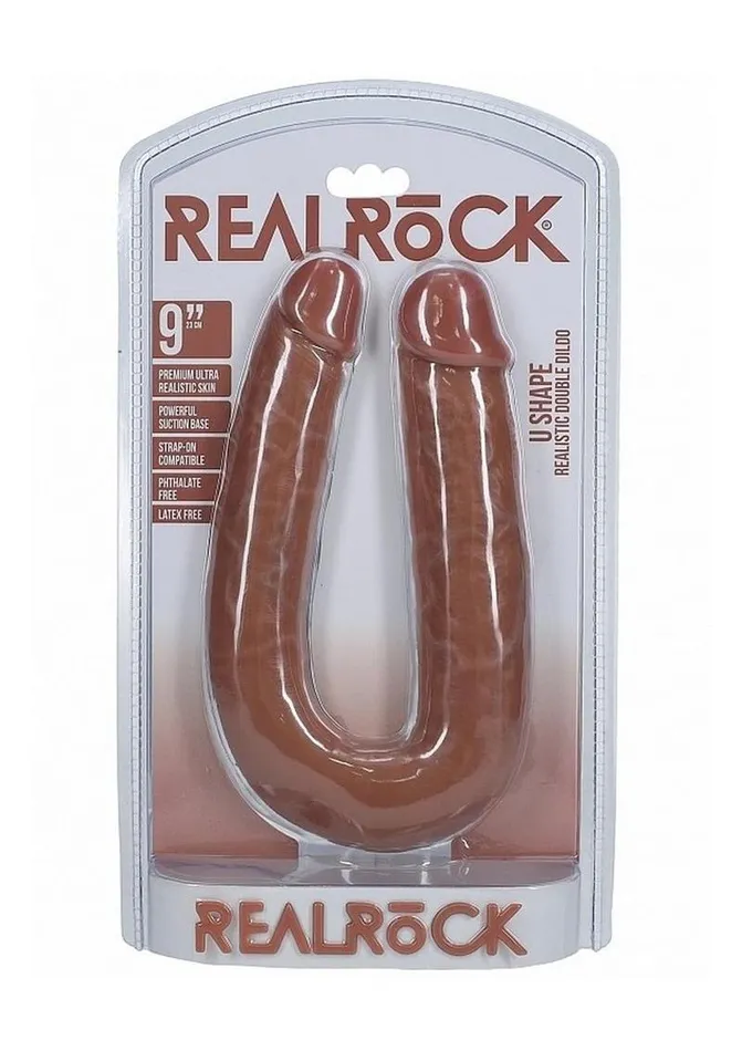 Real Rock Female Sex Toys Realrock Ultra Realistic Skin U Shaped Double Dildo