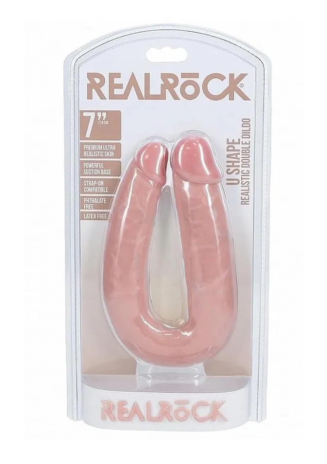 Real Rock Female Sex Toys Realrock Ultra Realistic Skin U Shaped Double Dildo