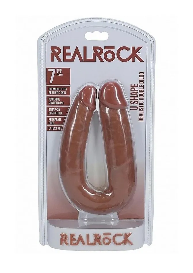 Real Rock Female Sex Toys Realrock Ultra Realistic Skin U Shaped Double Dildo