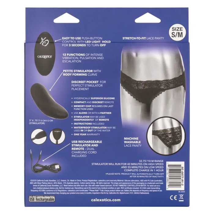 Remote Control Lace Panty Set Sm California Exotic Female Sex Toys
