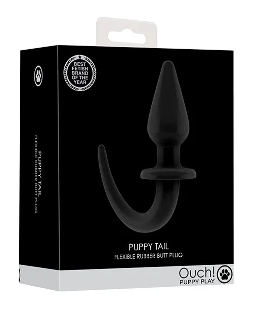 Shots Ouch Puppy Play Tail Butt Plug Black Shots America LLC Anal