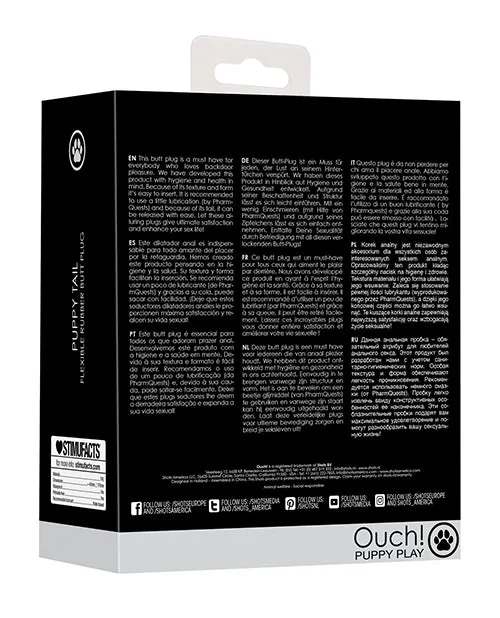 Shots Ouch Puppy Play Tail Butt Plug Black Shots America LLC Anal