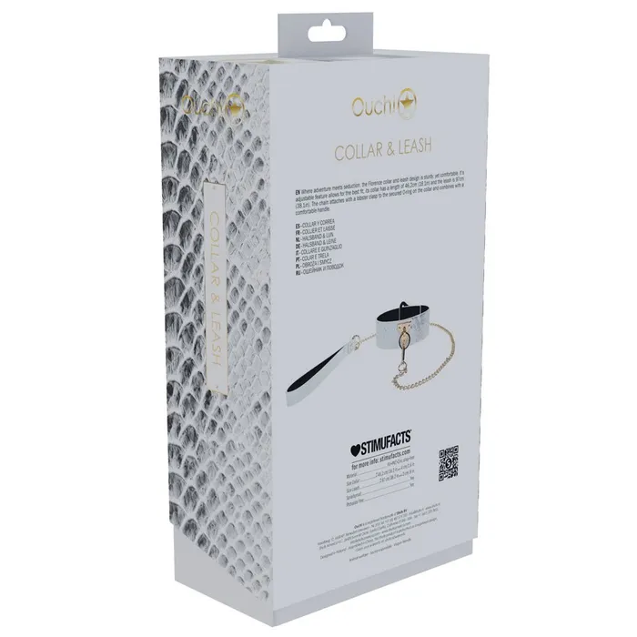 Shots Toys Female Sex Toys OUCH Florence Collection Collar with Leash White Restraint Shots Toys Female Sex Toys OUCH Florence Collection Collar with Leash White Restraint