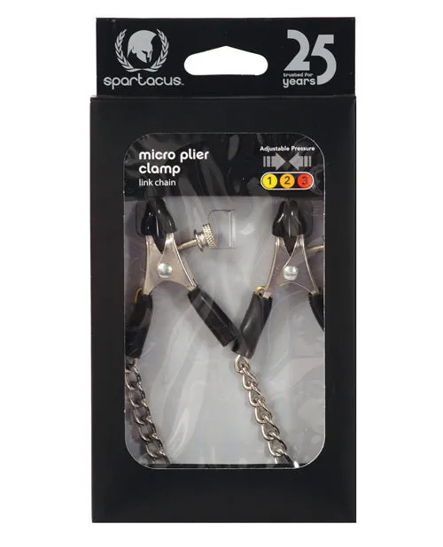 Spartacus Adjustable Micro Plier Nipple Clamps wLink Chain Spartacus Female Sex Toys Spartacus Adjustable Micro Plier Nipple Clamps wLink Chain Spartacus Female Sex Toys