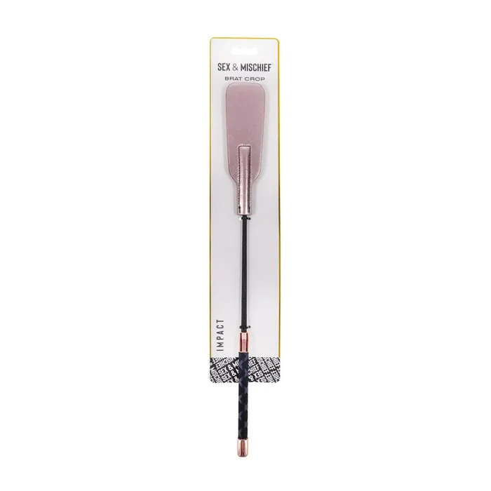 Sportsheets Vibrators Sex Mischief Brat Crop Rose Gold 47 cm Crop Whip