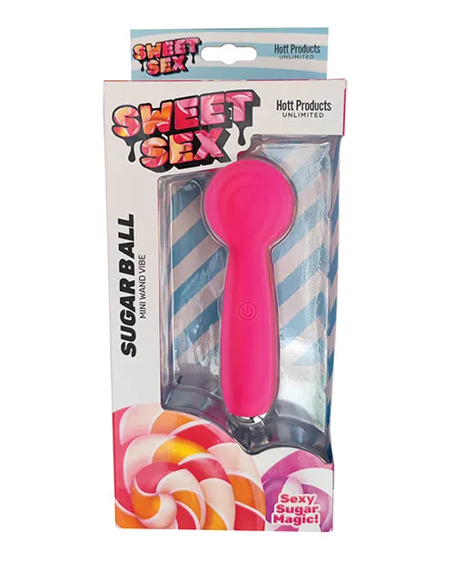 Sweet Sex Sugar Ball Mini Wand Vibe Magenta Hott Products Vibrators