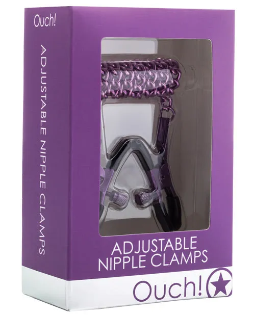Vibrators Shots America LLC Shots Ouch Adjustable Nipple Clamps Wchain