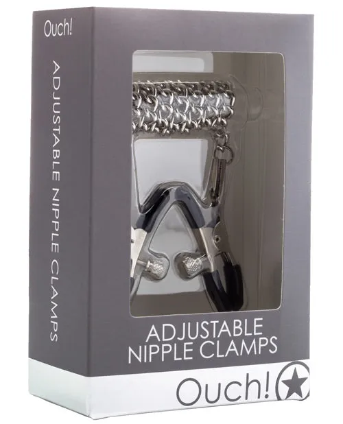 Vibrators Shots America LLC Shots Ouch Adjustable Nipple Clamps Wchain