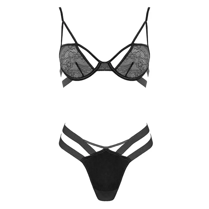 Anal MUSE MUSE BLACK BRA AND PANTY SET XL