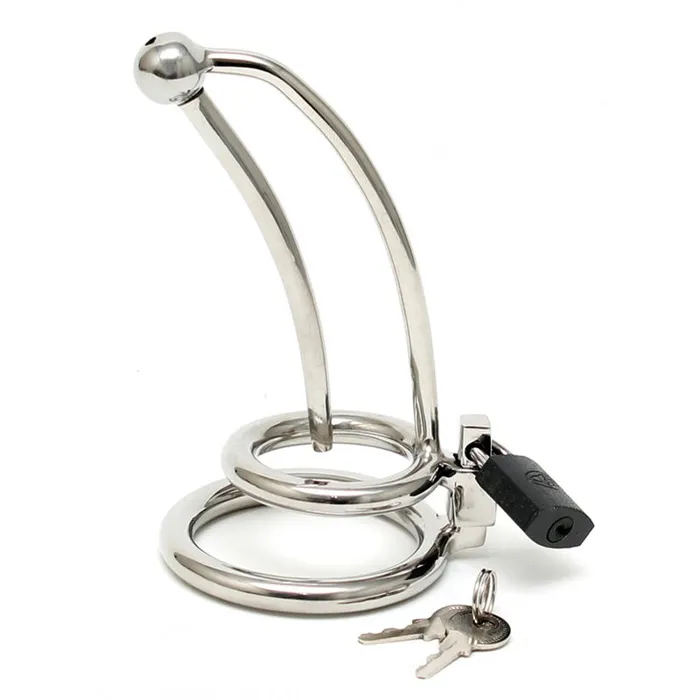 Chastity Penis Lock Curved With Urethral Tube Rimba Male Sex Toys