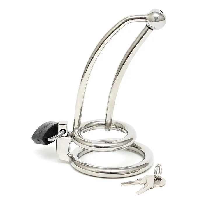 Chastity Penis Lock Curved With Urethral Tube Rimba Male Sex Toys Chastity Penis Lock Curved With Urethral Tube Rimba Male Sex Toys