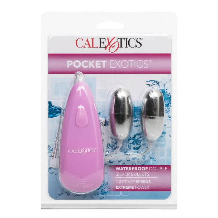 Dildos CalExotics Pocket Exotics Waterproof Double Silver Bullets Dildos CalExotics Pocket Exotics Waterproof Double Silver Bullets