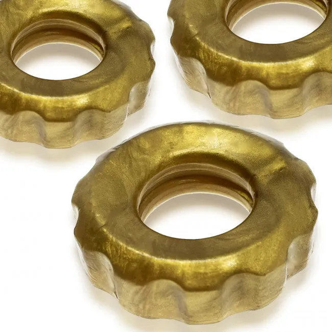 Female Sex Toys HUNKY JUNK SUPER HUJ 3 PACK COCKRINGS BRONZE METALLIC