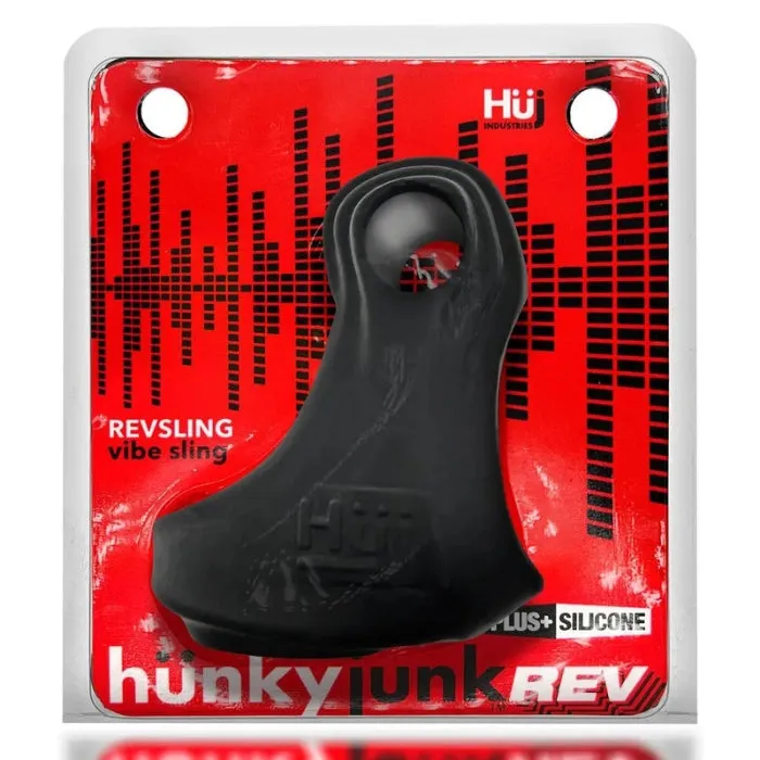Hunkyjunk Vibrating Cock Ring Revsling Black DUS Couples