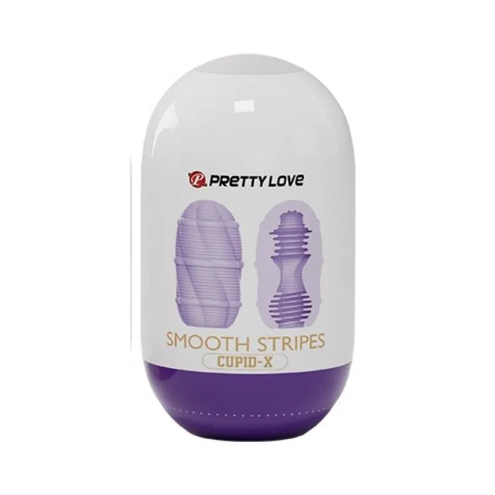 pretty love Pretty Love Mini Masturbator Egg Smooth Stripes Purple Vibrators