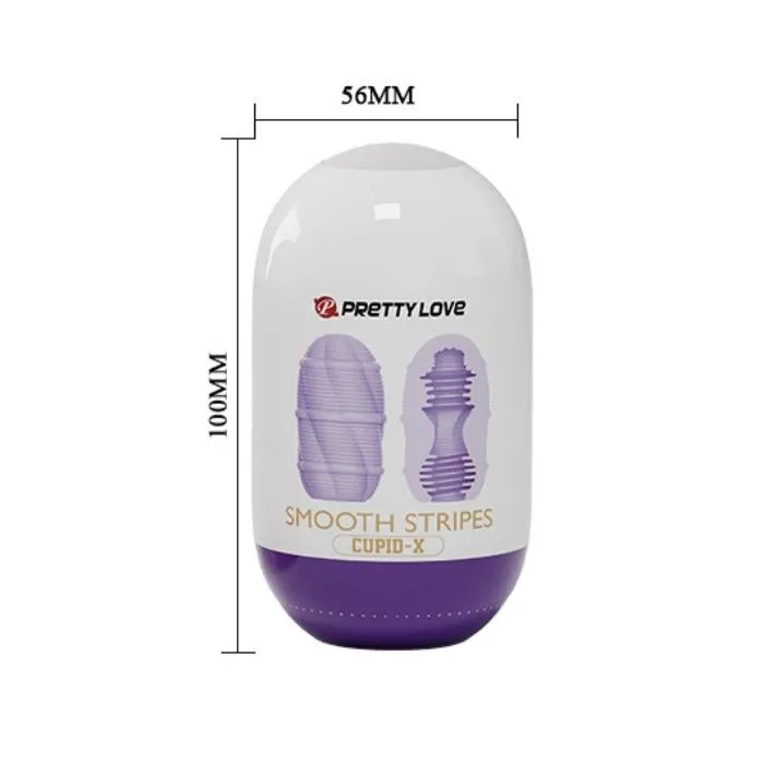 pretty love Pretty Love Mini Masturbator Egg Smooth Stripes Purple Vibrators
