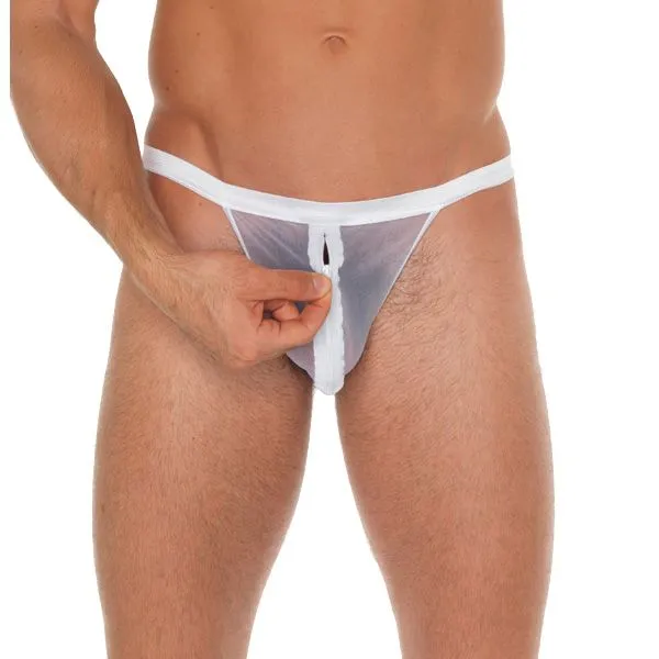 Rimba Male Sex Toys Mens White Mesh Pouch With GString
