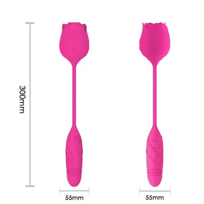RMT Rose Clitoral Sucker with Thrusting Mini Bullet Female Sex Toys