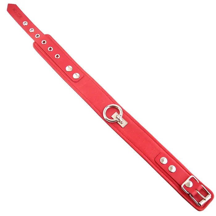 Rouge Garments Plain Red Leather Collar Rouge Restraints