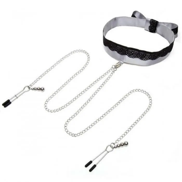 Vibrators ENT Fifty Shades of Grey Satin Collar Nipple Clamps Play Nice