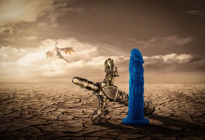 Blush Novelties Dildos The Realm Draken Lock on Dildo Blue