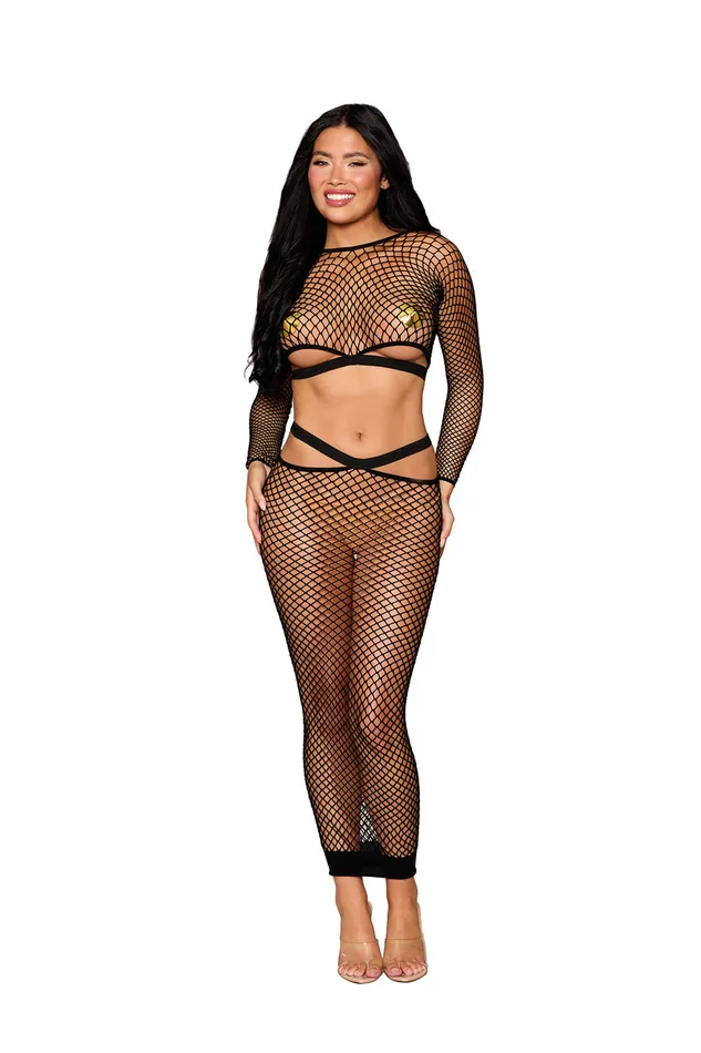 Bodystockings Playsuits Dreamgirl Bralette and Maxi Skirt Dmng One Size Black Bodystockings Playsuits Dreamgirl Bralette and Maxi Skirt Dmng One Size Black