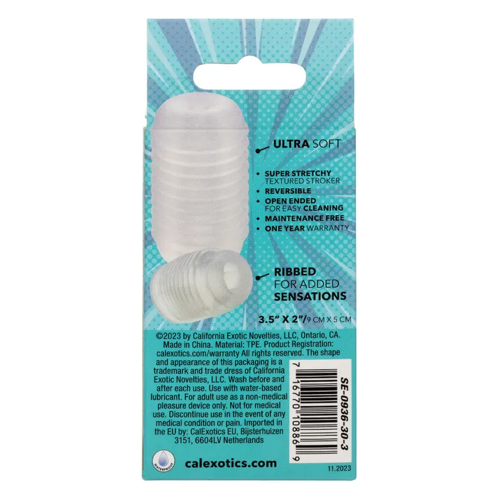 CalExotics Pop Sock Ribbed Clear Anal CalExotics Pop Sock Ribbed Clear Anal