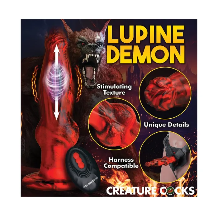 Creature Cocks Female Sex Toys Creature Cocks HellWolf Thrusting Vibrating Silicone Dildo