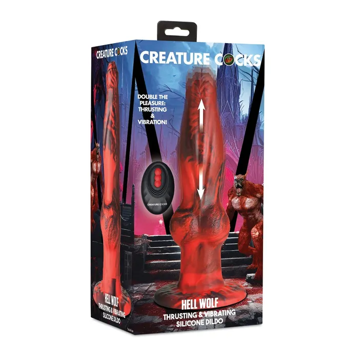 Creature Cocks Female Sex Toys Creature Cocks HellWolf Thrusting Vibrating Silicone Dildo