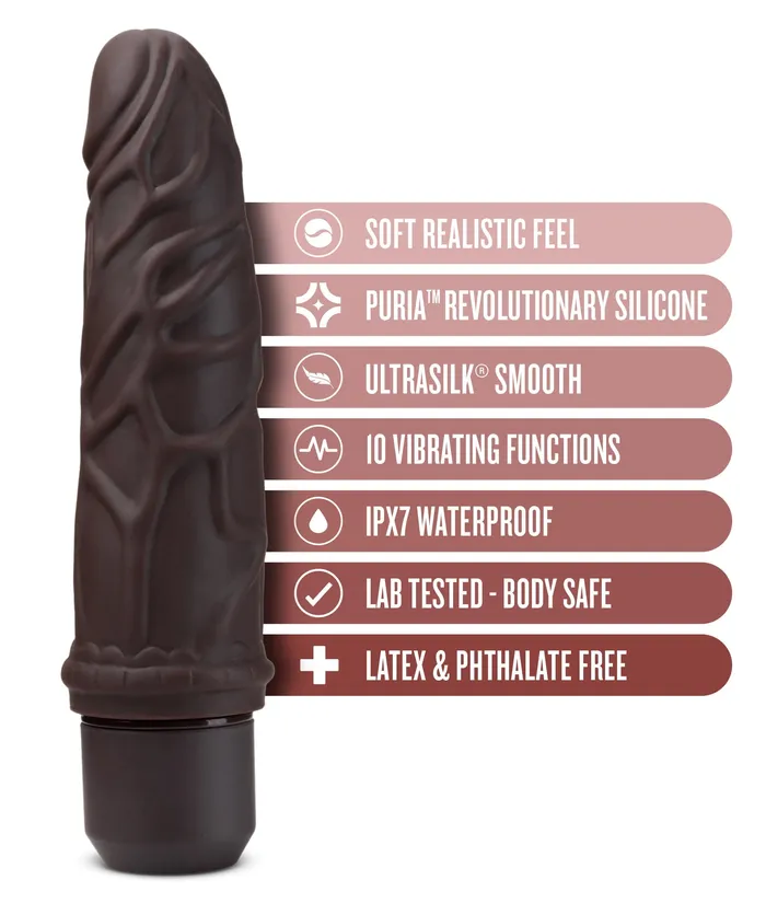 Dildos Blush Novelties Dr Skin Silicone Dr Robert 7 Inch Vibrating Dildo Brown Dildos Blush Novelties Dr Skin Silicone Dr Robert 7 Inch Vibrating Dildo Brown