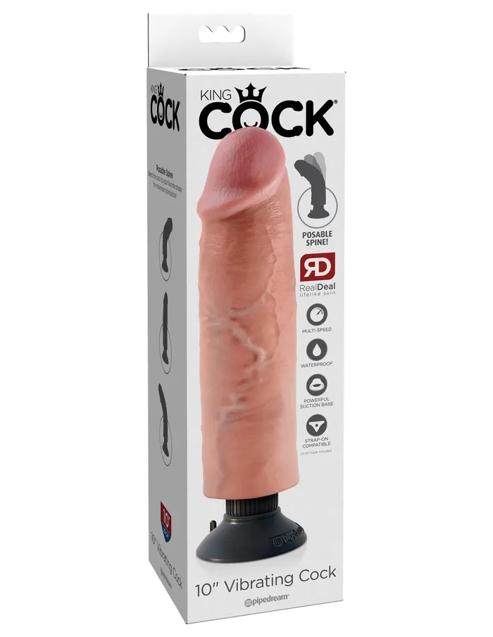 Dildos King Cock 10 Vibrating Cock Flesh Pipedream