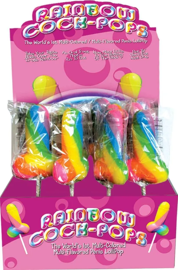 Display Rainbow CockPop 12 Pieces Hott Products Female Sex Toys