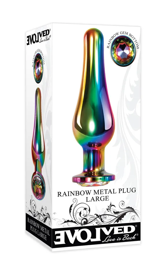 Evolved Novelties Anal Rainbow Metal Plug Large Evolved Novelties Anal Rainbow Metal Plug Large